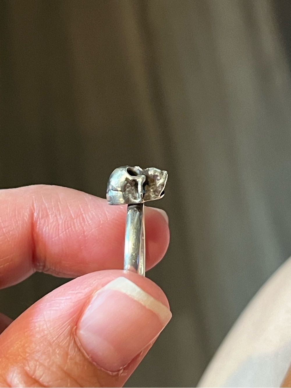 Sterling Skull & Bone Wedding Set 💀☠️ OOAK engagement and wedding rings - Picture 12 of 16